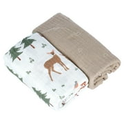 Red Rovr 100% Organic Cotton Muslin Swaddle Infant Blanket 2 Pk, Unisex, Bear Buddies