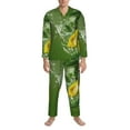 thumbnail image 3 of Naloa Friut Avocado Men’s Pajamas Set - Long Sleeve Button Down Sleep Shirt and Pajama Bottoms Sleepwear Set-Medium, 3 of 7