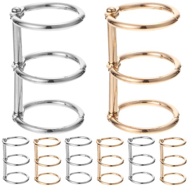 KAKOWELY binder rings 8pcs Metal Binder Rings Book Rings Loose Leaf Rings 3-Ring Binding Rings1.57"X0.98"X0.98"