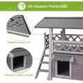 thumbnail image 4 of Aivituvin Cat House with Door for Feral Cats, Rainproof Outside Kitty House, 2 Story Wooden Kitten Condo with Stairs, 4 of 8