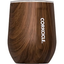 Corkcicle Origins 12oz Stainless Steel Stemless Cup & Lid, Walnut Wood