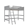 thumbnail image 4 of Bellemave Twin Loft Bed with Slanted Ladder Space Saving Twin Wooden Loft Bed for Juniors and Teens Loft Bed Frame with Guardrail and Slats (Gray, Style 1), 4 of 10