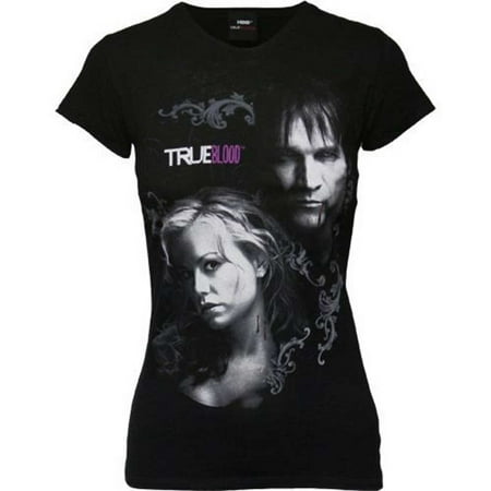 True Blood Sookie and Bill Neck Bite Juniors T-Shirt