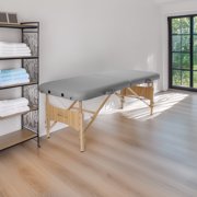 Saloniture Portable Basic Folding Massage Table – Light Gray