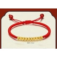 thumbnail image 4 of K-KED Pure 24K Yellow Gold Bracelet For Women 4mm Polish Bead Red String Handmade Link-1PCS Bead, 4 of 6