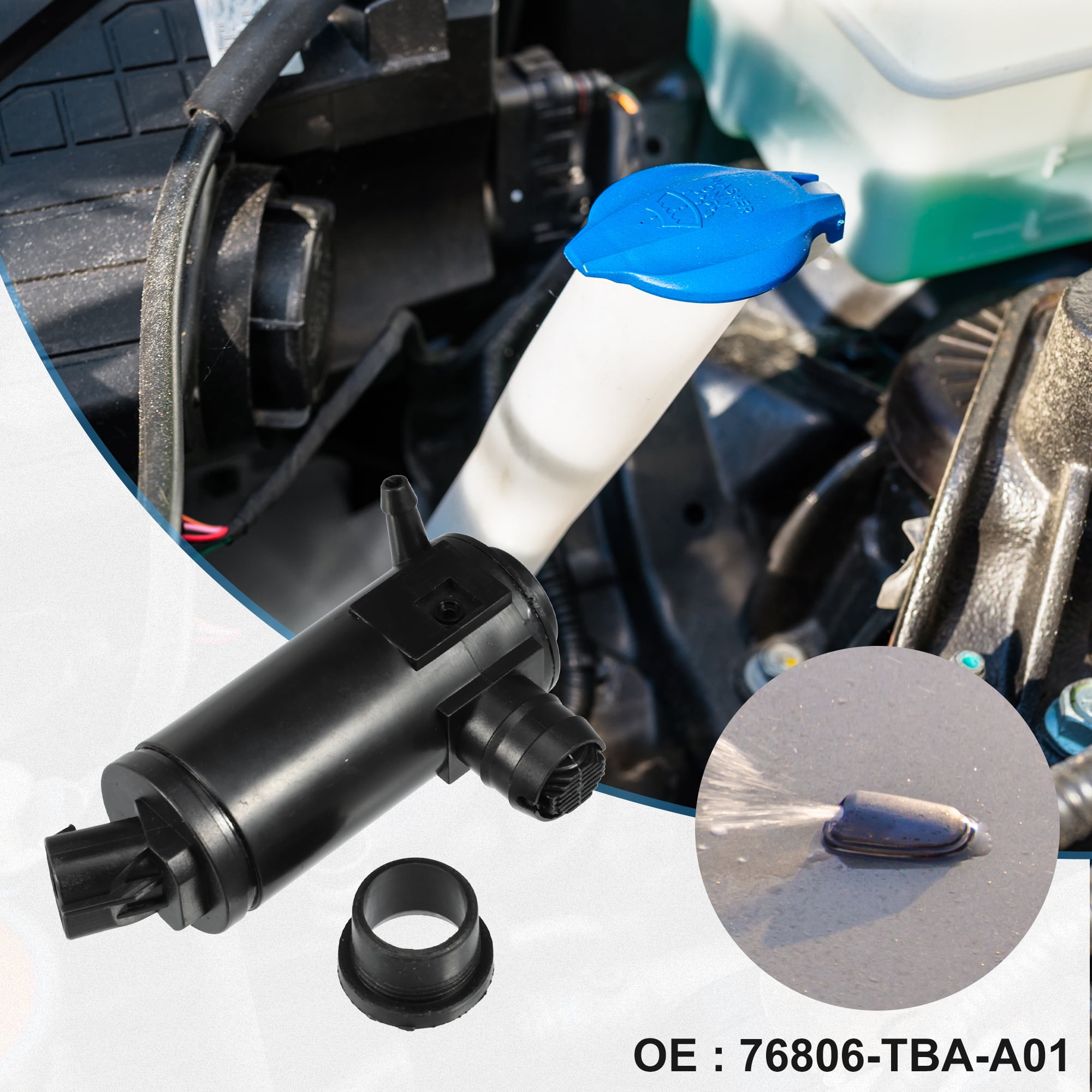 Unique Bargains Windshield Washer Pump with Grommet for Honda Civic and Insight 2016-2021