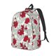 thumbnail image 1 of Fotbe Leaves And Anemone Flowers In Red Grey Mochila de Lona con Estampado, Mochila Duradera, Mochila Versátil de Alta Calidad, Mochila Compacta Vintage-Small, 1 of 5