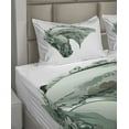 thumbnail image 2 of Ambesonne Retro Fitted & Top Sheet Set with Shams, Green Stain Horse Head, Grey, 2 of 4