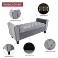thumbnail image 5 of Fionafurn Velvet End of Bed Storage Ottoman Bench,19.7" D x 51.2" W x 20.5" H, Grey, 5 of 8