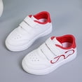 thumbnail image 2 of Ticikt Unisex Babies' Hook & Loop Court Sneakers Baby Boy Girl Non- Sneakers Comfort Running Outdoor Activities,Color:WH2,Size:2.5-3 Years, 2 of 9