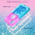 thumbnail image 4 of For iPhone XS Max Tough Defender Sparkling Liquid Glitter Heart Case Cover Blue, 4 of 5