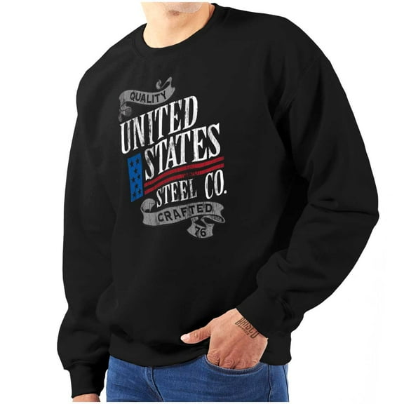 USA American Steel Blue Collar Pride Unisex Plus Fleece Graphic Sweatshirt Brisco Brands 2X