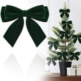 thumbnail image 4 of 5pc Green Velvet Bows for Mini Christmas Tree Decorating, Small Holiday Accents for Garland, Mantel Displays, Shelves and Seasonal Vignettes, 1.38 x 1.38 in, 4 of 5