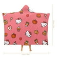 thumbnail image 2 of Hello Kitty Blanket Hoodie, Wearable Blanket, Cloak Hooded Throw Blanket, Soft Warm Fluffy Blankets for Bed Couch Sofa, 2 of 8