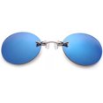 thumbnail image 1 of YAMEE Retro Round Clip-On Nose Sunglasses Matrix Morpheus Movie Rimless Clamp Glasses, 4 Colors, 1 of 7