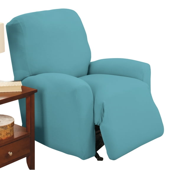 Collections Etc Jersey Stretch Slipcover Furniture Protector Turquoise Recliner