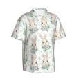 thumbnail image 2 of Hawaiian Shirt For Men, Cute Rabbit White Flower Mens Button Down Short Sleeve Shirt, Summer Beach Shirts For Men, 2 of 2