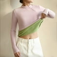 thumbnail image 2 of Giftesty Womens Bottoming Shirts Clearance Women's Fashion R-Neck Long Sleeve Loose Solid Color Blouse, 2 of 5