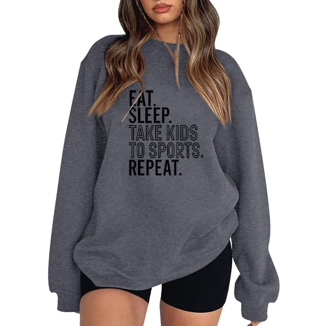 Gibobby Sudadera de mujer Suéter de Navidad para mujer cuello redondo manga larga suéter de Navidad casual para Navidad simple(Gris oscuro,M)