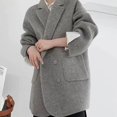 thumbnail image 2 of Abrigo de lana nueva para mujer, chaqueta de Cachemira de doble cara, gabardina holgada con botones y bolsillos, otoño e invierno, 2024, 2 of 5
