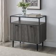 thumbnail image 3 of Manor Park Modern Glass Top Two-Door Storage Cabinet, Slate Grey, 3 of 9
