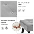 thumbnail image 5 of PEKKO HOME 40” Entryway Bench, Velvet Upholstered End of Bed Bench, Modern Padded Ottoman with Wooden Legs & Tufted Buttons for Bedroom, Living Room, Hallway, Light Grey, 5 of 8