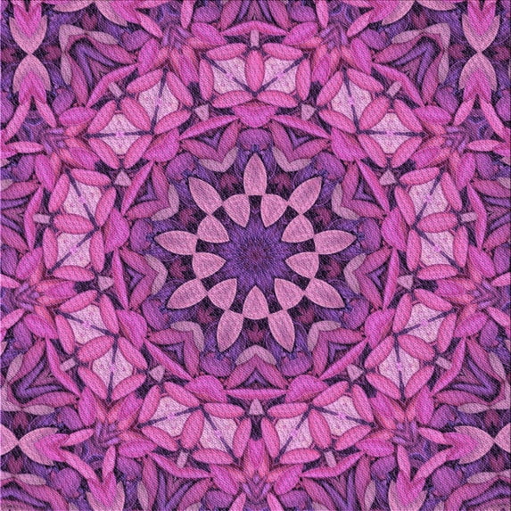 Ahgly Company Machine Washable Indoor Square Transitional Medium Violet Red Pink Area Rugs, 6' Square