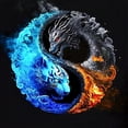 thumbnail image 1 of B6397 Tigre y Dragón Diamante Imagen Yin-Yang Serie Animal Resina 30*30 CM, 1 of 9