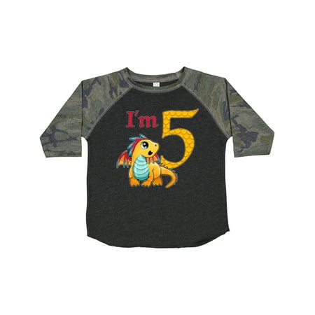 

Inktastic Gold and Red Baby Dragon Fifth Birthday Boys or Girls Toddler T-Shirt