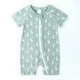 thumbnail image 2 of Utoimkio Newborn Summer Baby Boy Girl Rompers Zip-up Bodysuit One Piece Jumpsuit Short Sleeve Playsuit One Piece Outfit Clothes, 2 of 9