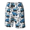 thumbnail image 5 of Kdxio Blue Excavator Pattern Mens Casual Shorts - Drawstring Summer Beach Sports Shorts for Men, 5 of 9