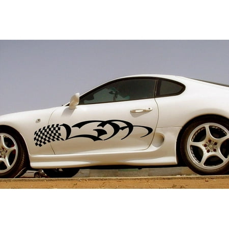 Checkered Flag Racing Trailer Decals Stickers Murals Set Auto Car Truck RF02