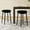 Black, variant on Black Modern Stools with Plastic Adjusters and Upholstered Seat / Suitable for Kitchen, Stable and Easy to Clean