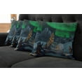 thumbnail image 5 of Ambesonne Nature Throw Pillow Cover 4 Pack, Penguins on Lake, 20", Lime Green Grey, 5 of 5