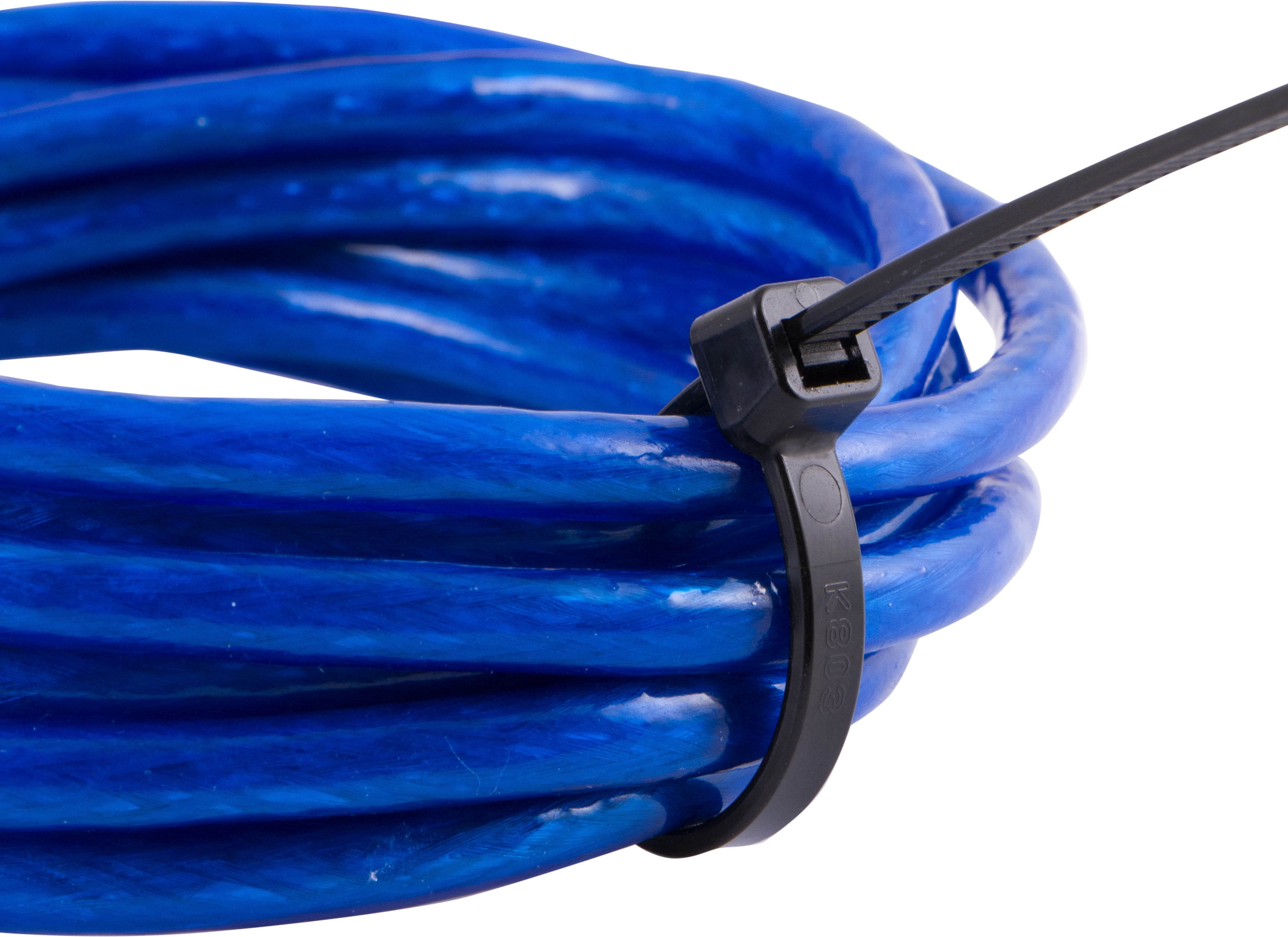 Hyper Tough 11in. Black Zip Ties 20 Pack, 75lb Tensile Strength, Nylon Mount Cable Ties, Resealable Bag, 25465