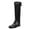 Green, variant on Women Classic Round Toe Knee High Riding Boots with Chunky Low Heel Stylish Side Zipper Patchwork Long Boots Winter Pull On Dress Shoes Size 12 Red