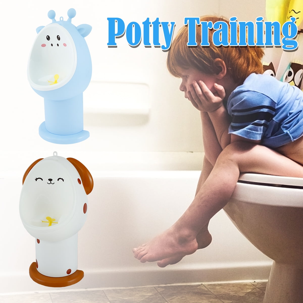 Hands DIY Detachable Potty Urinal for Toilet Training Wall-mounted Training  Urinal w/Propeller Anti-Splash Pee Trainer Space-saving Standing Urinal