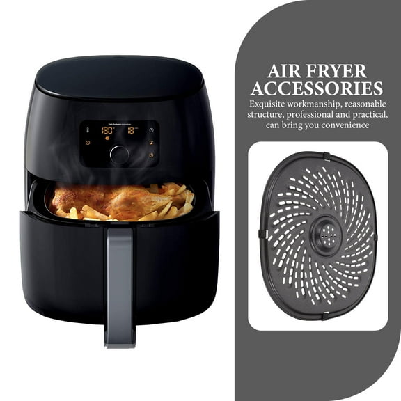 Milisten Non-Stick Carbon Steel Grill Pan for Air Fryer, Black Grill Plate, Easy to Clean, Perfect for Home Cooking