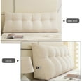 thumbnail image 4 of Lovote Triangular Headboard Pillow with Side Pockets, Bed Rest Reading Pillow, Removable & Washable Cover, Wheat Ear Velvet Texture Daybed Wedge Pillow for Twin Beds, 4 of 8
