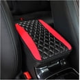 thumbnail image 3 of Cojín para consola central, protector universal de cuero impermeable para reposabrazos, accesorios cómodos para decoración de coche, aptos para la mayoría de coches, vehículos, SUV (rojo), 3 of 4