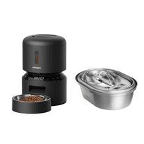 Petlibro 2L Stainless Steel Cat Water Fountain & 3L Granary Automatic Feeder Bundle – Automatic Feeder with Timed Scheduling, Freshness Preservation, Up to 50 Portions/6 Meals Per Day, ideal for cats