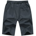thumbnail image 2 of Tyhengta Mens Shorts Casual Sports Drawstring Zipper Pockets Elastic Waist Irongray 40, 2 of 8