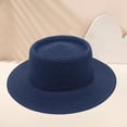 thumbnail image 2 of Vinsonshop Summer Straw Panama Hat for Women – Wide Brim Beach Sun Hat with Upf 50+ Protection, Roll-up Travel Fedora Straw Hat Navy, 2 of 3