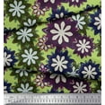 thumbnail image 3 of Soimoi Tissu de Soie Vert Tissu Imprimé Floral Artistique par la Cour 42 Pouces de Large, 3 of 5