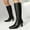 Black, variant on Bnwani Womens Boots Fall Winter Fashion Pointed Toe Mid-Heel Thick Mid-Calf Versatile Casual Sweet Knight Boot Black Size 5.5