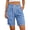 Blue, variant on Womens Shorts Summer Casual Elastic Waist Drawstring Shorts with Pockets Knee Length Bermuda Shorts for Women L