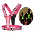 thumbnail image 3 of LOVIVER Gilet Réfléchissant à LED Rechargeable Bandes LED Double Face Équipement Élastique pour Course de Nuit Marche Travailleur Cyclisme Hommes Femmes Marcheurs Rose, 3 of 8