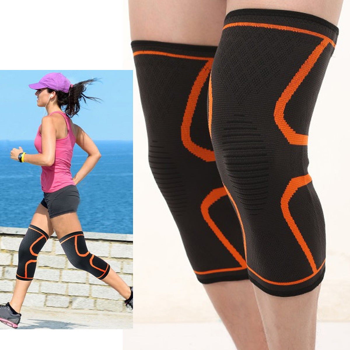 1Pair(2Pcs) Arthritis Pain Relief Brace Sports Support Pads for Running