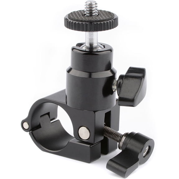 CAMVATE 25mm Rod Clamp with Ball Head Monitor Mount, Black Knob