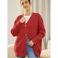 thumbnail image 2 of Women's Cardigan 2023 Open Front Oversized Button Lightweight Sweaters V Neck Loose Cardigans Knit Outwear, 2 of 14